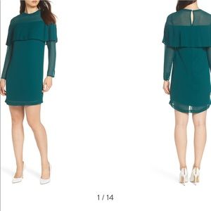 Sam Edelman Pleated Overlay Shift Dress